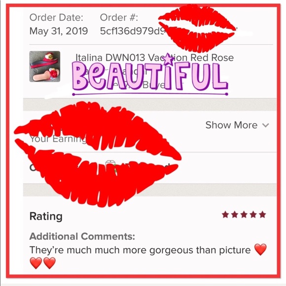 5.5 Italina Red Flower Flatform Wedge Heeled Sandal - Picture 2 of 13